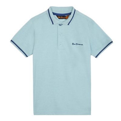 Ben Sherman Boys' light blue tipped trim polo shirt
